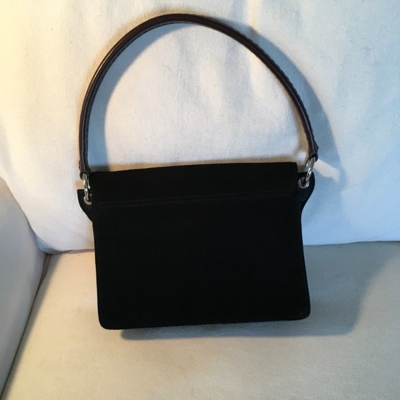 Aerosoles Black Suede Buckle Front Shoulder Bag - Picture 9 of 10